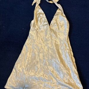 Hello Molly Gold Silk Dress, Size Medium